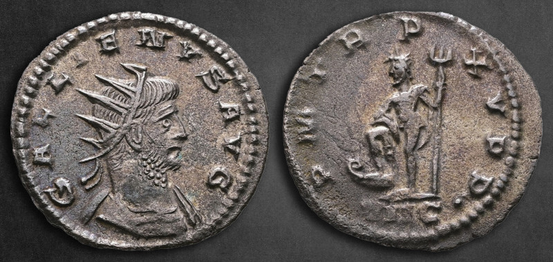 Gallienus AD 253-268. Antioch
Billon Antoninianus

20 mm, 2,45 g

GALLIENVS...