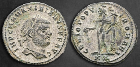 Maximianus Herculius AD 286-305. Rome. Follis Æ Silvered.