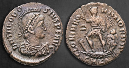 Theodosius I AD 379-395. Cyzicus. Follis Æ