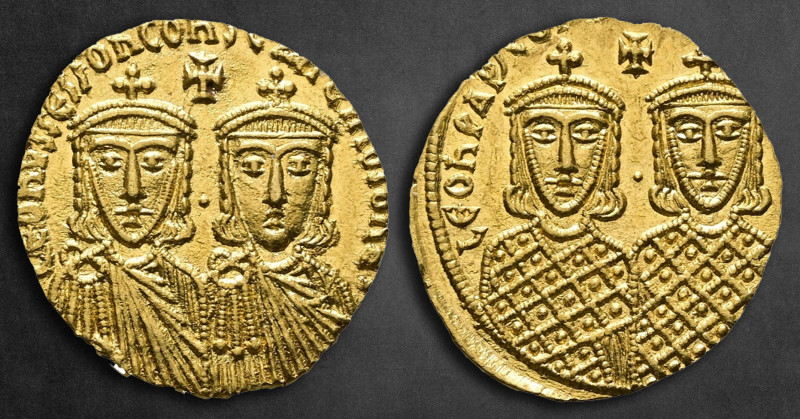 Leo IV with Constantine VI, Constantine V and Leo III AD 775-780. AD 776-778.. C...