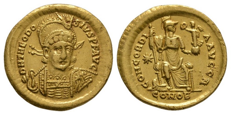 Ancient Roman Imperial Coins - Theodosius II - Constantinopolis Gold Solidus
40...