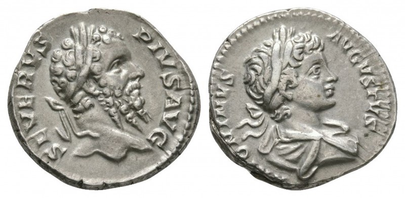 Ancient Roman Imperial Coins - Septimius Severus and Caracalla - Hybrid Portrait...