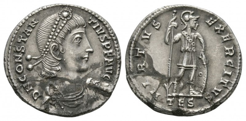 Ancient Roman Imperial Coins - Constantine II - Soldier Standing Light Milliaren...