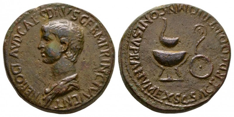 Ancient Roman Imperial Coins - Nero (under Claudius) - Emblems Dupondius
51 AD....