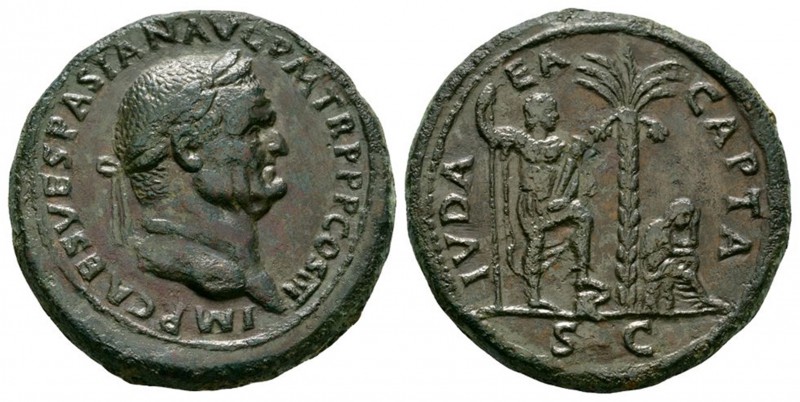 Ancient Roman Imperial Coins - Vespasian - Judea Capta Sestertius
71 AD. Rome m...