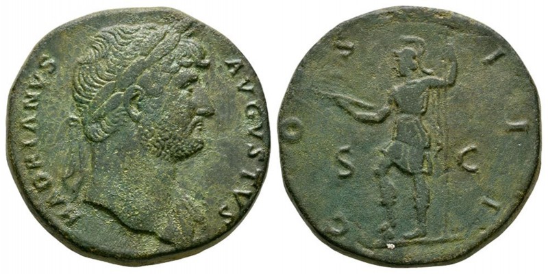 Ancient Roman Imperial Coins - Hadrian - Virtus Sestertius
126 AD. Rome mint. O...