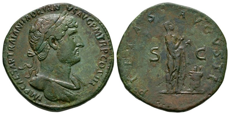 Ancient Roman Imperial Coins - Hadrian - Pietas Sestertius
119-121 AD. Rome min...