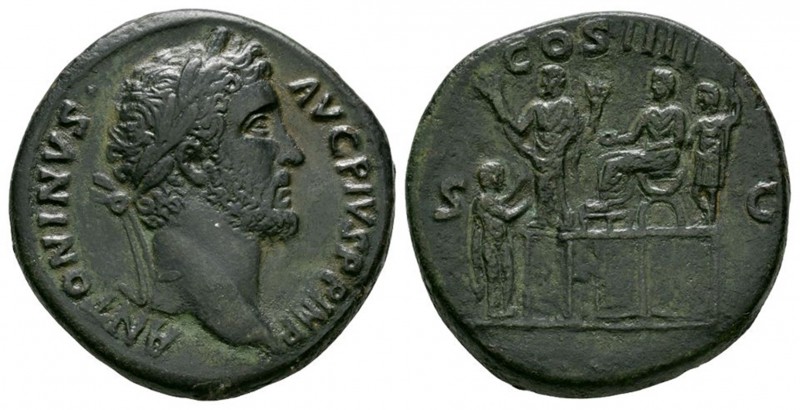 Ancient Roman Imperial Coins - Antoninus Pius - Liberalitas Sestertius
145 AD. ...