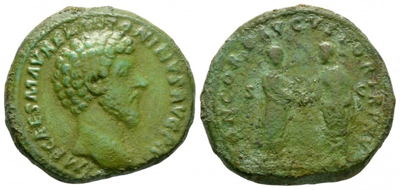Ancient Roman Imperial Coins - Marcus Aurelius with Lucius Verus - Concord Seste...