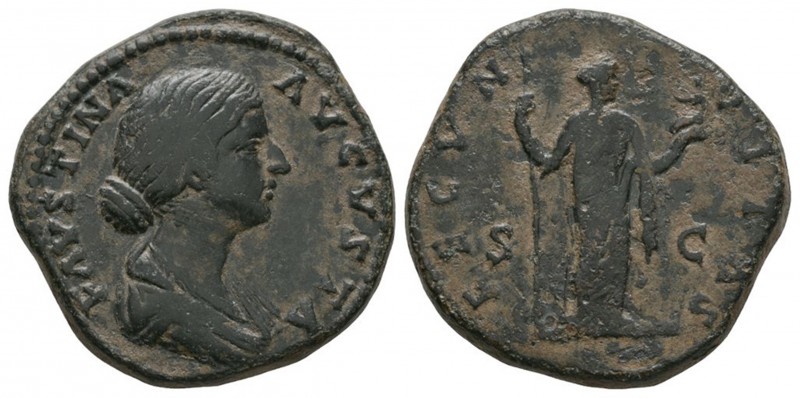 Ancient Roman Imperial Coins - Faustina II - Fecunditas Sestertius
161-175 AD. ...