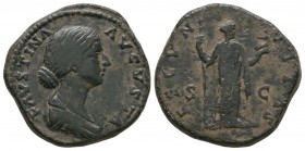 Ancient Roman Imperial Coins - Faustina II - Fecunditas Sestertius
161-175 AD. Wife of Marcus Aurelius, Rome mint. Obv: FAVSTINA AVGVSTA legend with ...