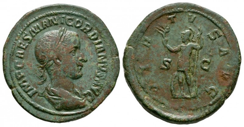 Ancient Roman Imperial Coins - Gordian III - Virtus Sestertius
239 AD. Rome min...