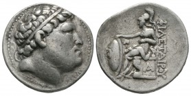 Ancient Greek Coins - Pergamon - Eumenes I - Athena Tetradrachm
263-241 BC. Struck in the name of Philetairos. Obv: laureate and diademed head of Phi...