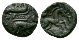 Celtic Iron Age Coins - Ambiani - Somme Valley - Bronze
Late 1st century BC. Obv: two opposed boars with symbols. Rev: horse right with bucrane below...