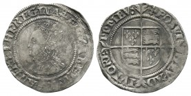 English Tudor Coins - Elizabeth I - Groat
1560-1561 AD. Second issue. Obv: profile bust with rose behind and ELIZABETH D G AN FR ET HI REGINA legend ...