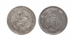 English Milled Coins - George III - 1804 - Bank of England Dollar
Dated 1804 AD. Dies A2. Obv: profile bust with GEORGIUS III DEI GRATIA REX legend; ...