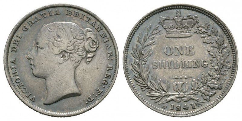 English Milled Coins - Victoria - 1841 - Shilling
Dated 1841 AD. Young head, ty...