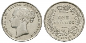 English Milled Coins - Victoria - 1843 - Shilling
Dated 1843 AD. Young head, type A3, second head. Obv: profile bust with VICTORIA DEI GRATIA BRITANN...