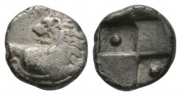 Ancient Greek Coins - Cherronesos - Lion Hemidrachm
480-350 BC. Obv: forepart of lion right, head turned back. Rev: quadripartite incuse square with ...