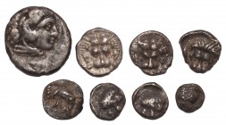Ancient Greek Coins - Mixed Small Silvers Group [5]
3rd-1st century BC. Group comprising: mixed small silver coinages; various types. 3.03 grams tota...