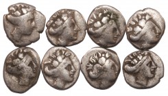 Ancient Greek Coins - Mixed Silvers Group [8]
3rd-1st century BC. Group comprising: mixed silver coinages; various types. 13.56 grams total. [8]

E...