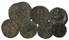 Ancient Greek Coins - Indo-Greek - Bronzes Group [7]
3rd-1st century BC. Group comprising: mixed bronzes; various issues and types. 67.20 grams total...