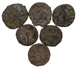 Ancient Greek Coins - Indo-Greek - Mixed Bronzes Group [6]
3rd-1st century BC. Group comprising: mixed bronzes; various types. 18.26 grams total. [6,...