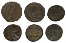 Ancient Greek Coins - Mixed Bronze Group [6]
3rd-1st century BC. Group comprising: mixed bronzes; various types and issues. 40.89 grams total. [6]
F...