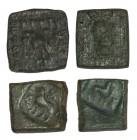 Ancient Greek Coins - Indo-Greek - Square Bronzes Group [4]
3rd-2nd century AD. Group comprising: square bronze issues; various types. 39.31 grams to...