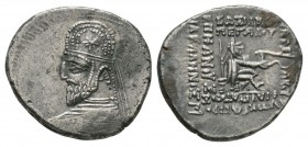 Ancient Greek Coins - Parthia - Phraates III - Archer Drachm
70-57 BC. Obv: profile bust left. Rev: archer seated holding bow with inscriptions aroun...