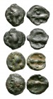 Celtic Iron Age Coins - Cantiaci - Thurrock Potin Group [4]
100-50 BC. Obvs: profile bust left. Revs: stylised bull. S. 62; BMC 660-666; ABC 120. 14....