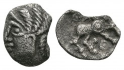 Celtic Iron Age Coins - Catuvellauni - Whaddon Goat Unit
1st century AD. Obv: horned head left, coiled hair. Rev: goat stepping right, pellet-in-annu...