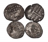 Celtic Iron Age Coins - Durotriges - Base Stater Group [4]
1st century AD. Obvs: crescent, cloak and wreath. Revs: dis-jointed horse. 8.76 grams tota...