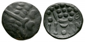 Celtic Iron Age Coins - Durotriges - Cranborne Chase Stater
60 BC-40 AD. Obv: wreath, cloak and crescents. Rev: disjointed horse left. S. 365; BMC 25...
