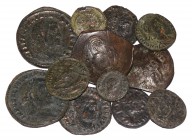 Ancient Roman Imperial Coins - Late Bronzes Group [11]
4th century AD and later. Group comprising: large folles (2); later bronzes (7); with Byzantin...
