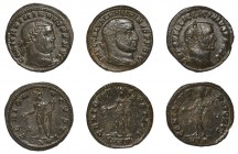 Ancient Roman Imperial Coins - Maximinus II and Licinius - Genius Folles [3]
4th century AD. Group comprising: folles with Genius reverses of Maximin...