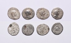 Ancient Roman Imperial Coins - Vespasian to Geta - Denarii [4]
1st-2nd century AD. Group comprising denarii of: Vespasian (altar); Trajan; Geta (Mars...