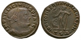 Ancient Roman Imperial Coins - Licinius - Jupiter Follis
312-313 AD. Thessalonica mint. Obv: IMP LIC LICINIVS P F AVG legend with laureate and draped...