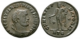 Ancient Roman Imperial Coins - Maximinus II - Genius Follis
310 AD. Heraclea mint. Obv: IMP C GAL VAL MAXIMINVS P F AVG legend with laureate bust rig...
