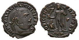 Ancient Roman Imperial Coins - Licinius - Jupiter Follis
313-315 AD. Cyzicus mint. Obv: IMP C VAL LICIN LICINIVS P F AVG legend with laureate bust ri...