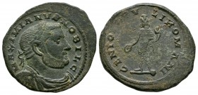 Ancient Roman Imperial Coins - Galerius Maximian - London - Genius Follis
303-307 AD. London mint. Obv: MAXIMIANVS NOBIL C legend with laureate, drap...