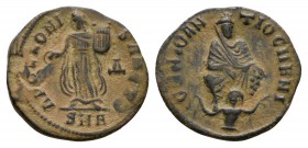 Ancient Roman Imperial Coins - Maximinus II - Anonymous Apollo Bronze
311-312 AD. Antioch mint. Obv: GENIO ANTIOCHENI legend with Tyche seated facing...