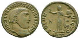 Ancient Roman Imperial Coins - Constantine I (the Great) - Sol Follis
310-311 AD. Antioch mint. Obv: IMP C FL VAL CONSTANTINVS P F AVG legend with la...