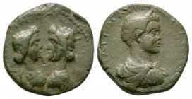Ancient Roman Imperial Coins - Caracalla - Seleukeia - Artemis Bronze
198-217 AD. Obv: MARKOC AYRHIOC (ANTWNINOC) legend with laureate and draped bus...