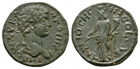 Ancient Roman Imperial Coins - Caracalla - Antioch Pisidia - Tyche Bronze
203 AD. Obv: IMP C M AVR ANTONI AV legend with laureate head right. Rev: AN...