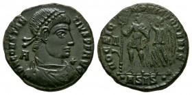 Ancient Roman Imperial Coins - Constantius II (under Vetranio) - Emperor Crowned Centenionalis
350 AD. Siscia mint. Obv: D N CONSTANTIVS P F AVG lege...