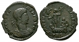 Ancient Roman Imperial Coins - Constans - Emperor in Galley Maiorina
349-350 AD. Trier mint. Obv: D N CONSTANS P F AVG legend with diademed draped an...