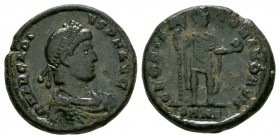 Ancient Roman Imperial Coins - Arcadius - Emperor Standing Maiorina
383-386 AD. Nicomedia mint. Obv: D N ARCADIVS P F AVG legend with diademed, drape...