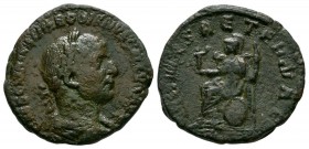 Ancient Roman Imperial Coins - Trebonius Gallus - Roma Sestertius
251 AD. Rome mint. Obv: IMP CAE C VIB TREB GALLVS AVG legend with laureate bust rig...