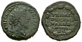 Ancient Roman Imperial Coins - Marcus Aurelius - Inscription Sestertius
171 AD. Rome mint. Obv: ANTONINVS AVG TR P XXV legend with laureate bust righ...